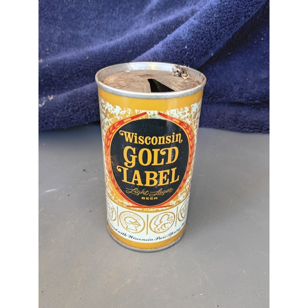 Wisconsin Gold Label Light Lager 12 oz Empty Beer Can Jos Huber Brewing Company
